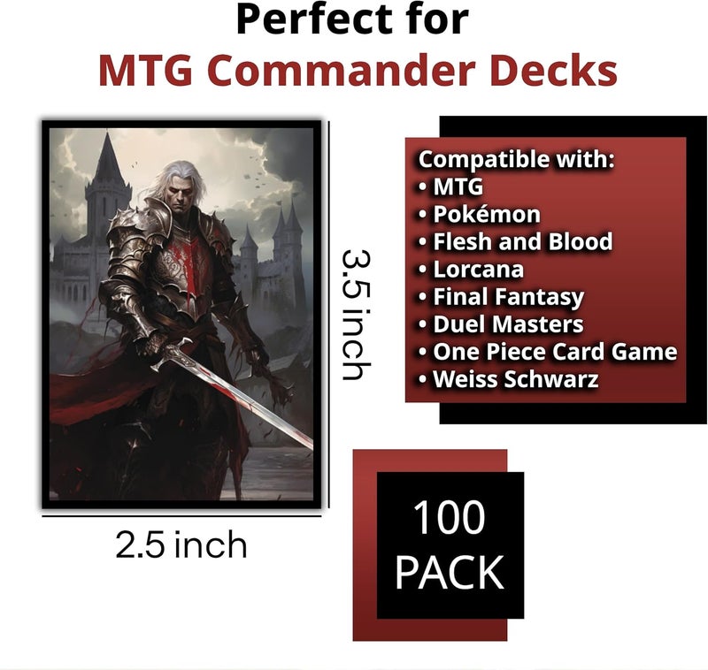 Digital Sorcery Studio Vampire Knight Game Card Sleeves 102 Pack – Perfect for MTG Vampire Commander Decks Like Edgar Markov - Premium Art Magic The Gathering Card Sleeves - Image 4